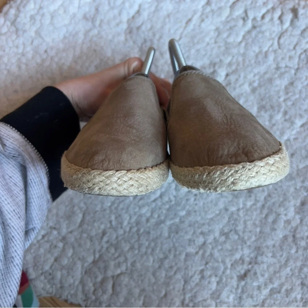 Sperry: Olive Green Suede Slip On Sailor Twin Gore Jute Espadrilles Size 8.5
